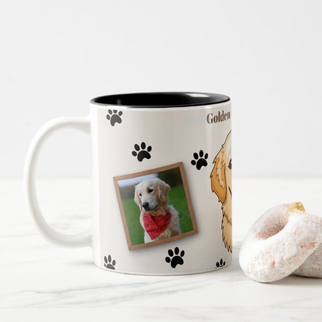 Personalized Golden Retriever Mom Mug - Custom (With Donut)