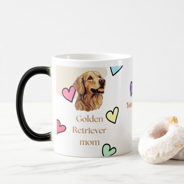 Personalized Golden Retriever Mom Mug - Custom Dog (With Donut)
