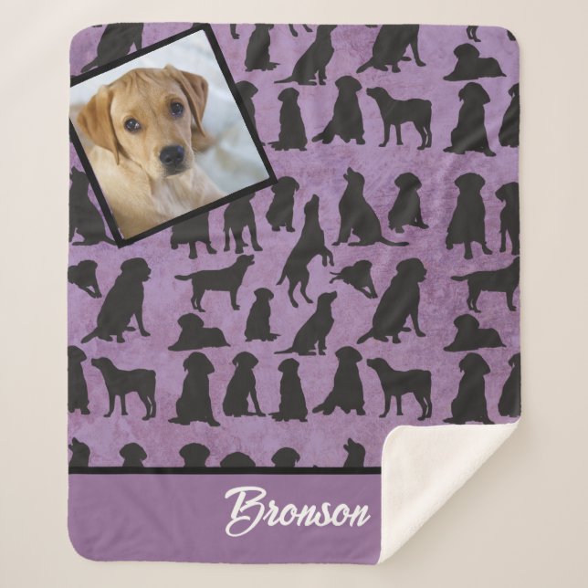 Personalized Golden Retriever pattern Sherpa Blanket (Front)