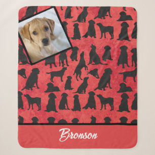 Personalized Golden Retriever pattern Sherpa Blanket