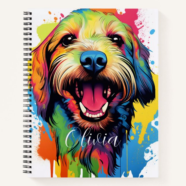 Personalized Golden Retriever Puppy Dog Notebook (Front)