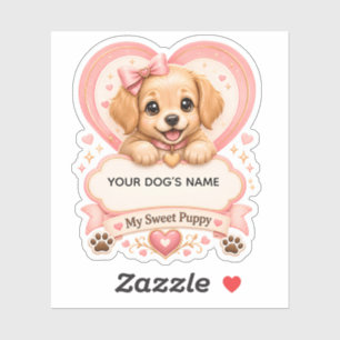 Personalized Golden Retriever Puppy Name Cute Dog