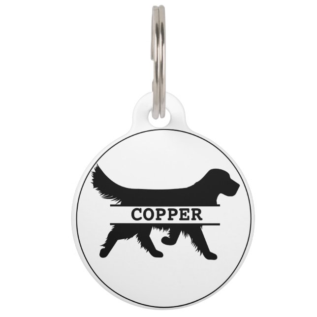 Personalized Golden Retriever Round Pet Tag (Front)