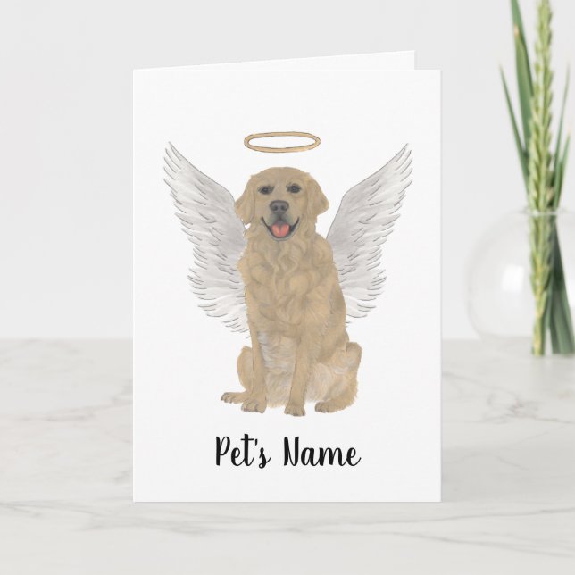 Personalized Golden Retriever Sympathy Memorial Card (Front)
