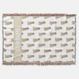 Personalized Golden Retriever  Throw Blanket