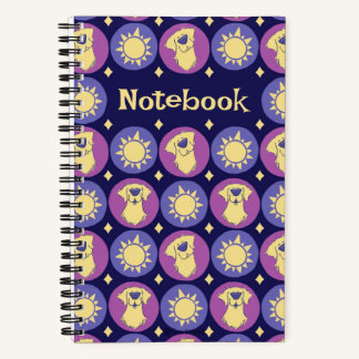 Personalized Golden Retriever Whimsical Sun Small  Notebook