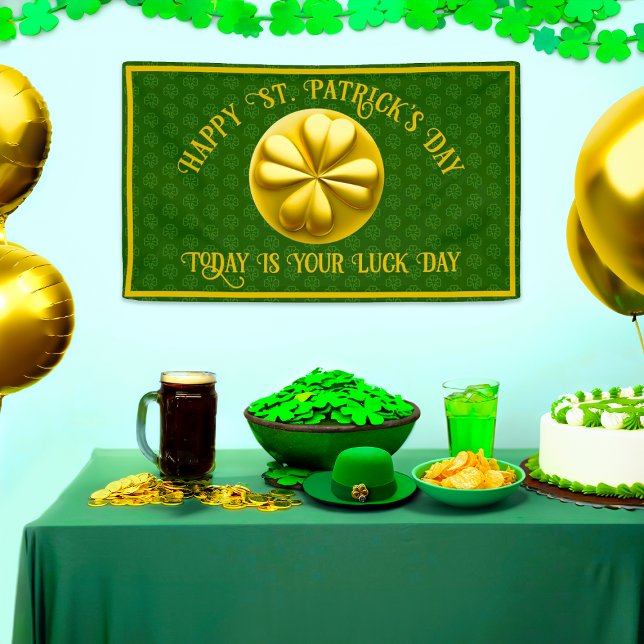 Personalized Golden Shamrock St. Patrick's Day Banner (Creator Uploaded)
