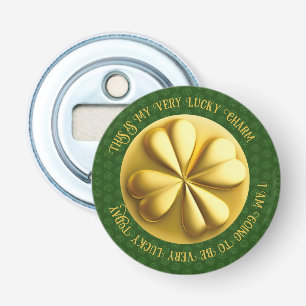 Personalized Golden Shamrock St. Patrick's Day Bottle Opener