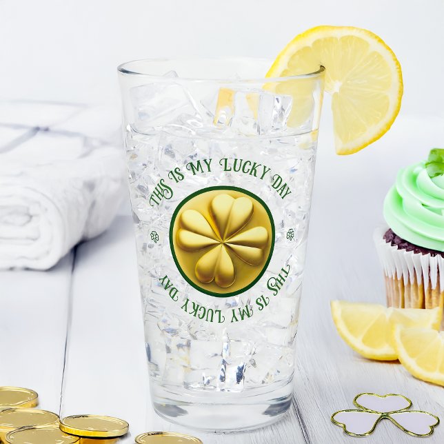 Personalized Golden Shamrock St. Patrick's Day Glass (Creator Uploaded)