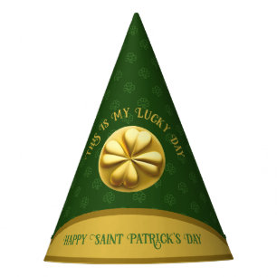 Personalized Golden Shamrock St. Patrick's Day Par Party Hat