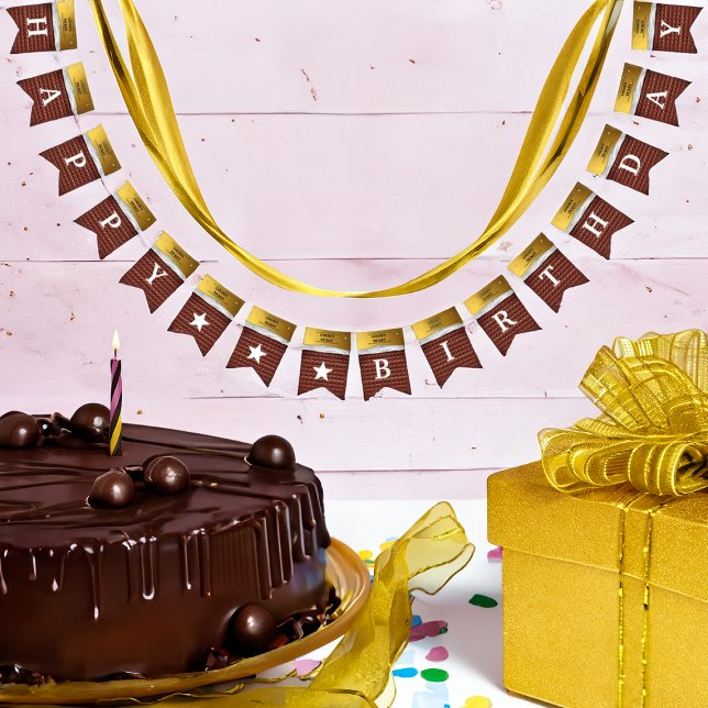 Personalized Golden Ticket Chocolate Birthday Bunting Flags (Creator Uploaded)