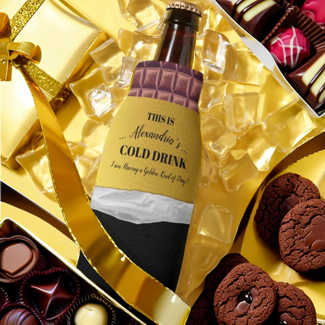 Personalized Golden Ticket Chocolate Bottle Cooler (Creator Uploaded)
