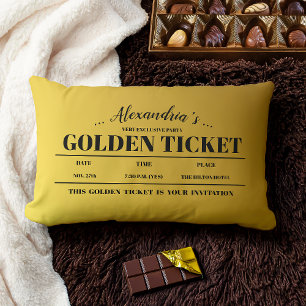 Personalized Golden Ticket Lumbar Pillow