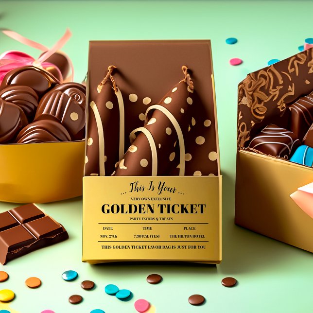 Personalized Golden Ticket Party Favour Sticker (Creator Uploaded)