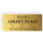 Personalized Golden Ticket Party Invitation