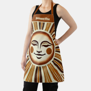 Personalized Golden Vintage Boho Sun Gift Apron