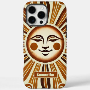 Personalized Golden Vintage Boho Sun Gift iPhone 16 Pro Max Case