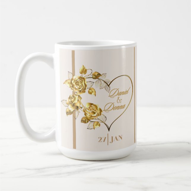 Personalized Golden Wedding Mug (Left)