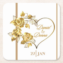 Personalized Golden Wedding Napkins