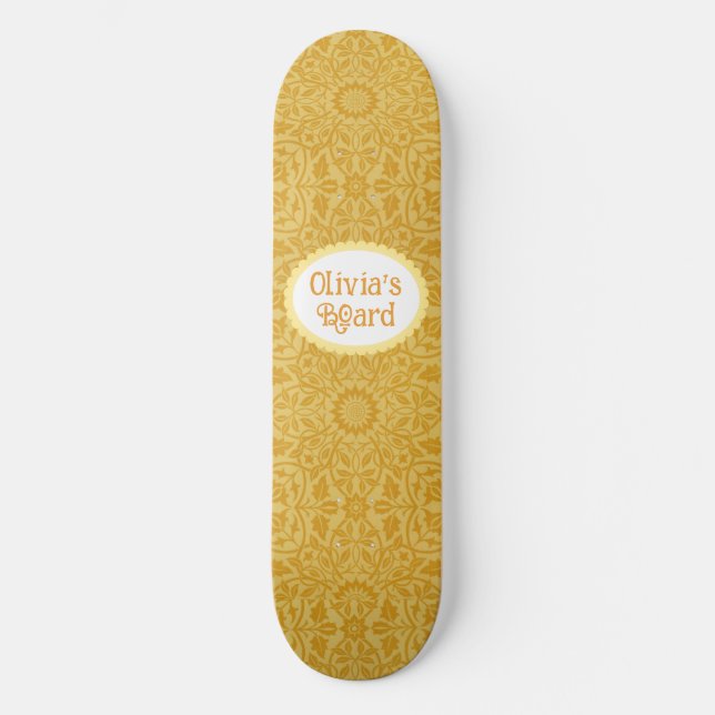 Personalized Golden Yellow   Skateboard (Front)