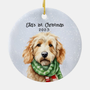 Personalized Goldendoodle Ceramic Ornament
