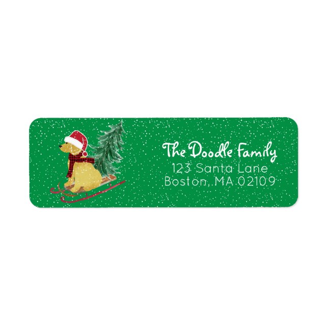 Personalized Goldendoodle Christmas Sled (Front)