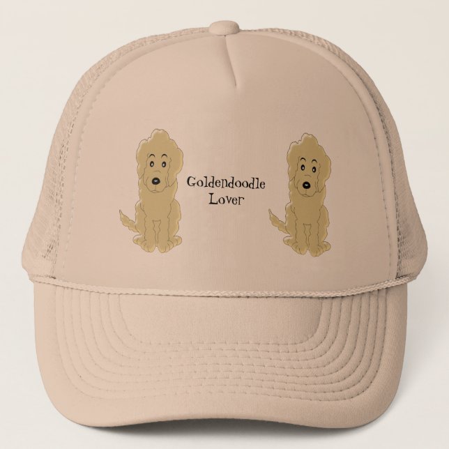 Personalized Goldendoodle Dog Design Trucker Hat (Front)
