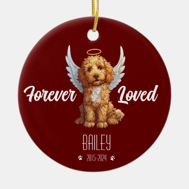 Personalized Goldendoodle Memorial Ornament (Front)