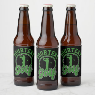 Personalized Golf ADD NAME Retro Pro Golfer Swing Beer Bottle Label
