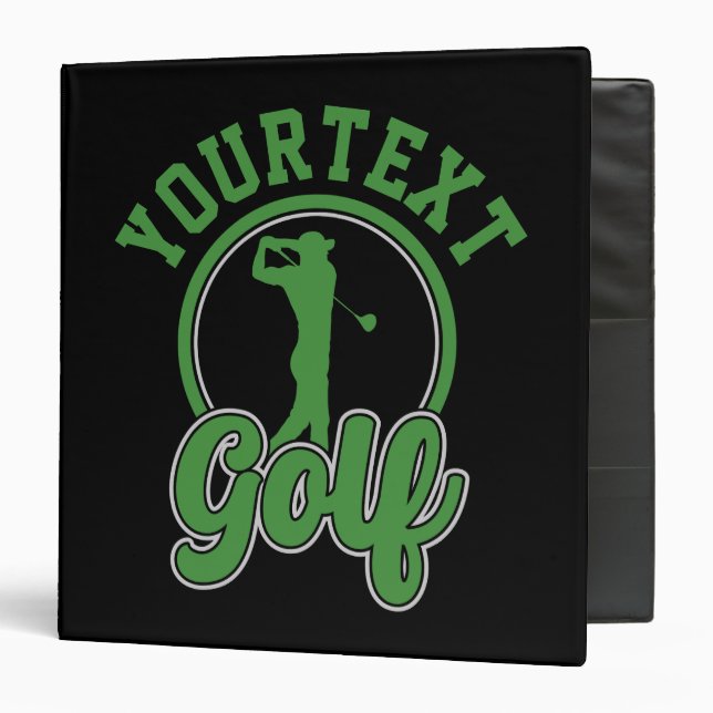 Personalized Golf ADD NAME Retro Pro Golfer Swing Binder (Front/Inside)