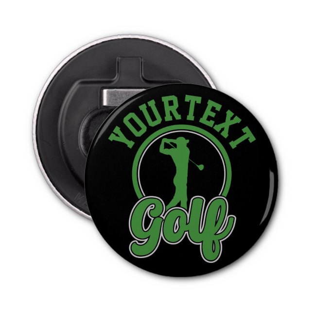Personalized Golf ADD NAME Retro Pro Golfer Swing Bottle Opener (Front)