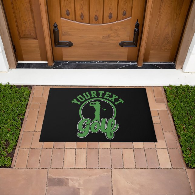 Personalized Golf ADD NAME Retro Pro Golfer Swing Doormat (Outdoor)