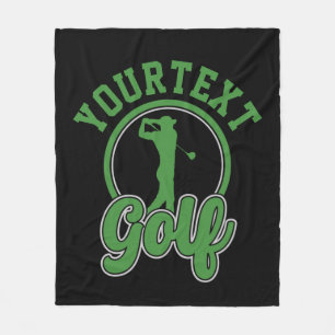 Personalized Golf ADD NAME Retro Pro Golfer Swing Fleece Blanket