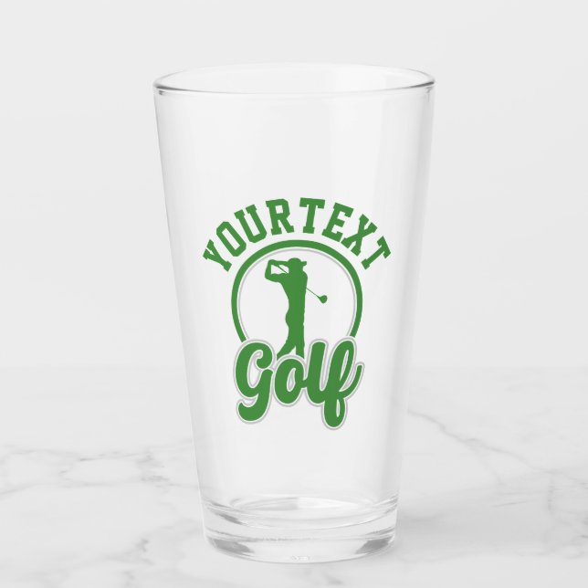 Personalized Golf ADD NAME Retro Pro Golfer Swing Glass (Front)