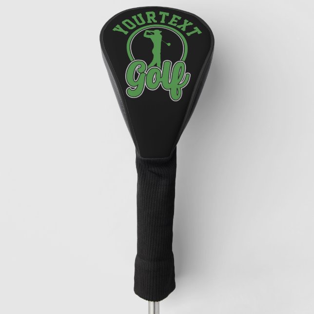 Personalized Golf ADD NAME Retro Pro Golfer Swing Golf Head Cover (Front)