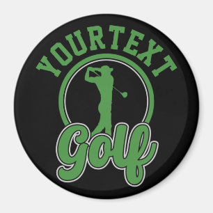 Personalized Golf ADD NAME Retro Pro Golfer Swing Magnet