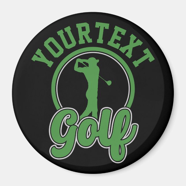 Personalized Golf ADD NAME Retro Pro Golfer Swing Magnet (Front)