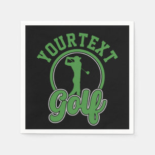 Personalized Golf ADD NAME Retro Pro Golfer Swing Napkin