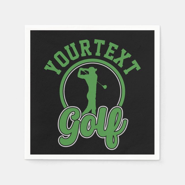 Personalized Golf ADD NAME Retro Pro Golfer Swing Napkin (Front)