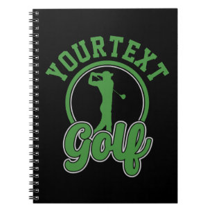 Personalized Golf ADD NAME Retro Pro Golfer Swing Notebook
