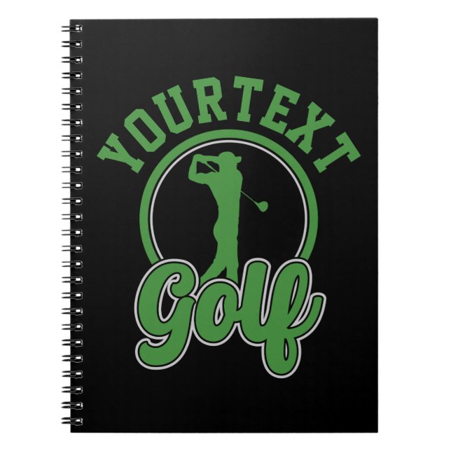 Personalized Golf ADD NAME Retro Pro Golfer Swing Notebook (Front)