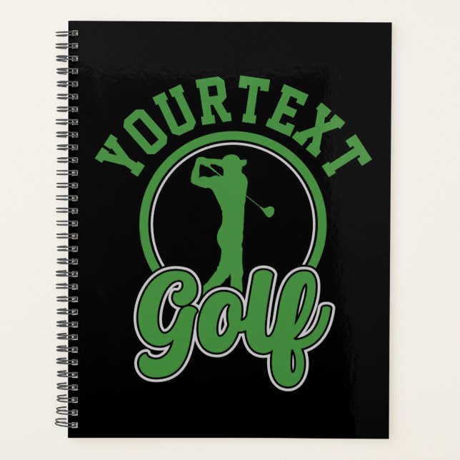 Personalized Golf ADD NAME Retro Pro Golfer Swing Planner (Front)