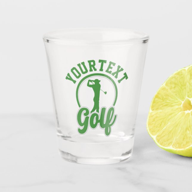 Personalized Golf ADD NAME Retro Pro Golfer Swing Shot Glass (Front)