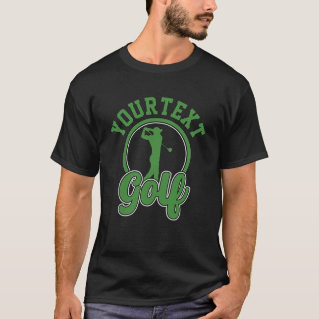 Personalized Golf ADD NAME Retro Pro Golfer Swing T-Shirt (Front)
