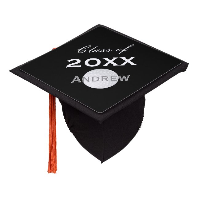 Personalized Golf Any Custom Colour Class of Year Graduation Cap Topper (Angled)
