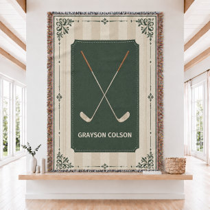 Personalized Golf Baby Woven Throw Blanket