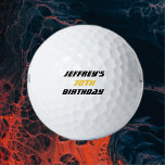 Personalized Golf Ball, 70th Birthday Golf Balls<br><div class="desc">This personalized golf ball is a great gift for your favourite golfer's 70th Birthday!  Now lost balls can easily be identified and returned. Text is black and gold - you can easily change it. Golfers will love it! All Rights Reserved © 2015 Alan & Marcia Socolik.</div>