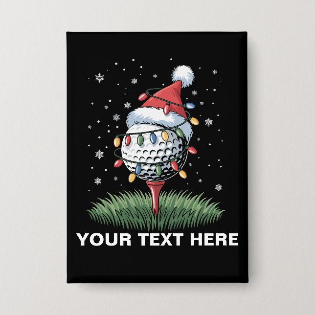 Personalized Golf Ball Christmas Tree Santa Hat  (Front)
