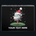 Personalized Golf Ball Christmas Tree Santa Hat  Calendar<br><div class="desc">Personalized Golf Ball Christmas Tree Santa Hat Xmas</div>