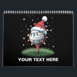 Personalized Golf Ball Christmas Tree Santa Hat  Calendar<br><div class="desc">Personalized Golf Ball Christmas Tree Santa Hat Xmas</div>